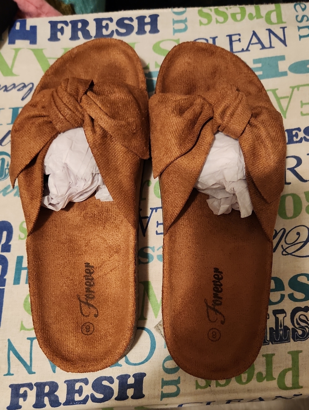 Forever 21 Women’s Brown Knotted Slide Sandals